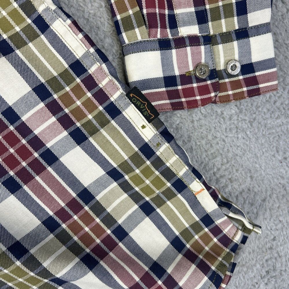Orvis‎ Trout Bum Shirt Mens Mens Large Red Green Plaid Flannel Button Up - Picture 6 of 9